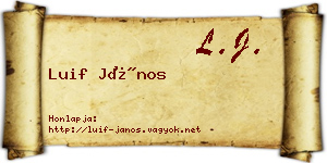 Luif János névjegykártya