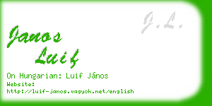 janos luif business card